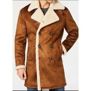 GUESS $350 Men’s Faux Shearling Overcoat Coat Size: Small NWT